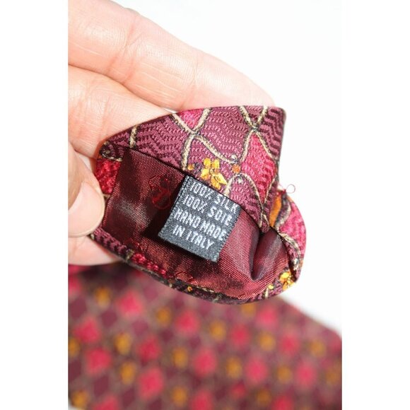 VALENTINO Cravatte 100% Silk men Tie Made in Italy Christmas color - Picture 3 of 7